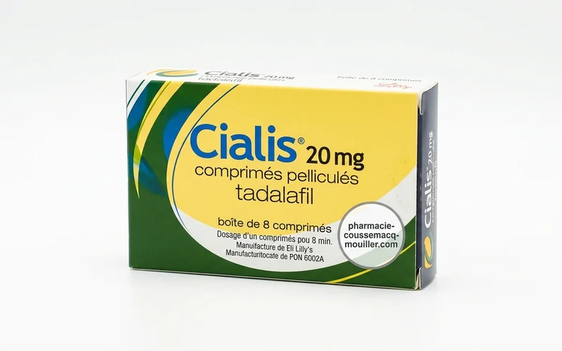 Boîte de Cialis 20 mg comprimés pelliculés Tadalafil Pharmacie Coussemacq Mouiller