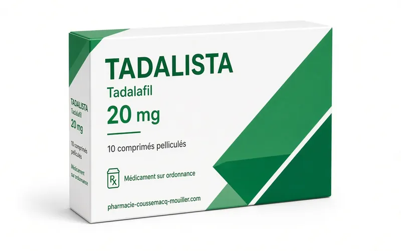 Boîte de Tadalista Super Active 20 mg capsules molles Pharmacie Coussemacq Mouiller